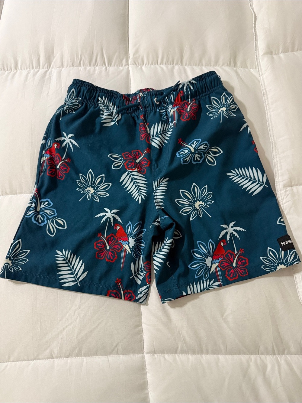 Hurley Teal Floral & Parrot Board Shorts